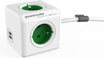 Allocacoc Extended PowerCube with USB Green