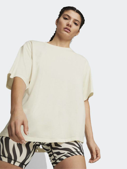 Women's Athletic T-shirt Fast Drying Polka Dot Beige