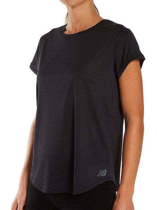 New Balance Γυναικείο Αθλητικό T-shirt Fast Drying Μαύρο