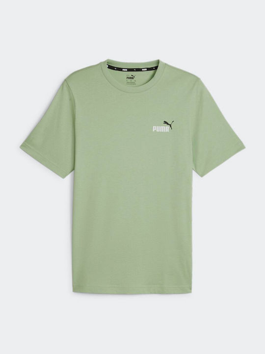 Puma Ess+ 2 Col Small Ανδρικό T-shirt Κοντομάνικο Πράσινο