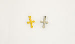 Metallic Jewelry Material Gold in Shape Cross 1.2x2cm. Set 100pcs