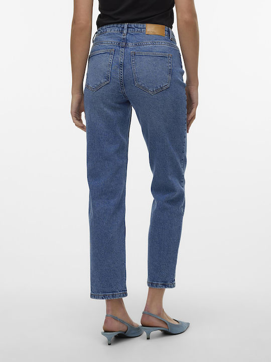 Blugi de damă cu croială dreaptă Denim albastru mediu