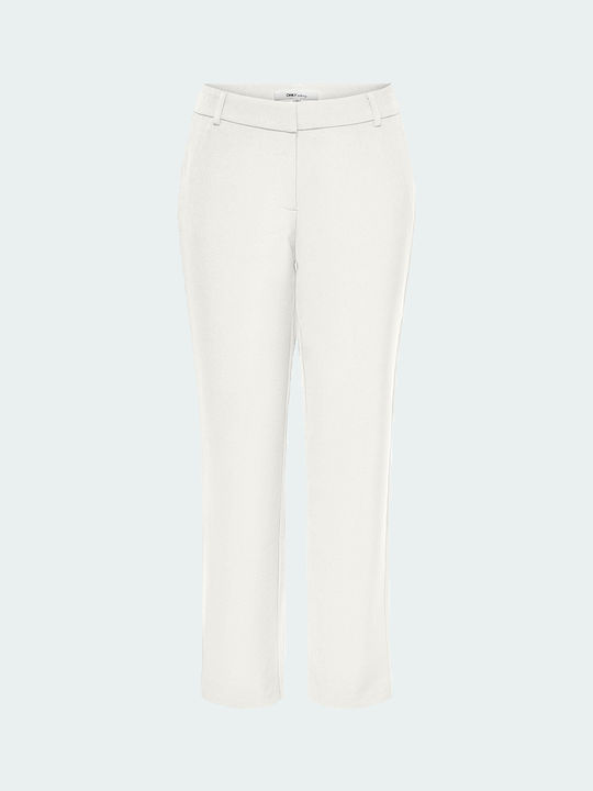 Only Women's Fabric Trousers Cloud Dancer Offwhite