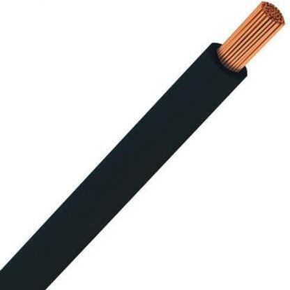 Eurolamp Καλώδιο Ρεύματος τύπου NYAF με Διατομή 1x6mm² σε Μαύρο Χρώμα 1m Εύκαμπτο