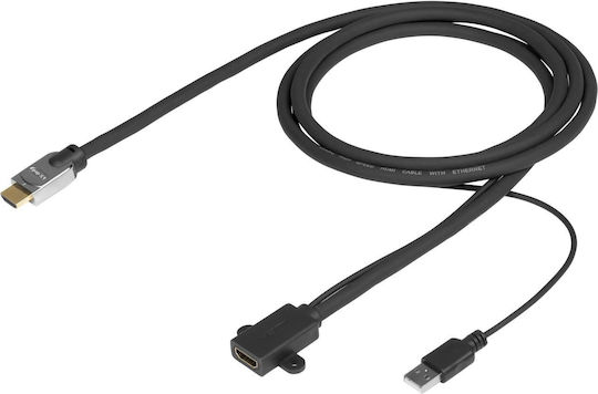 Vivolink HDMI 2.0 Premium High Speed 4K 60Hz HDR Cable HDMI male - HDMI female 2m Μαύρο