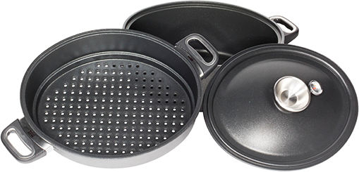 AMT Gastroguss Ρηχή Κατσαρόλα από Χυτό Αλουμίνιο 6.3lt / 24cm