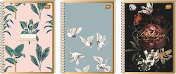 interDRUK Spiral Notebooks Ruled A4 50 Paper Sheets Satin Gold 10 Pieces (Various Designs or Colours)