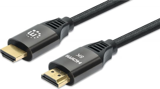 Manhattan HDMI 2.1 Ultra High Speed 48Gbps 4K 120Hz HDR VRR Cable HDMI male - HDMI male 2m Μαύρο