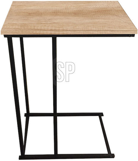 Rectangular Side Table Wooden Natural M40xL26xH58cm