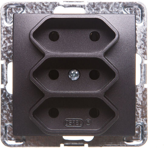Ospel Triple Walled Power Socket Gray
