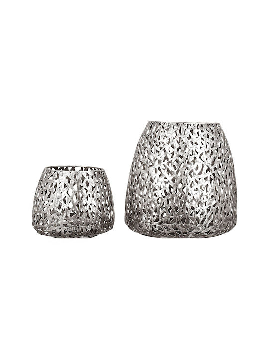 ArteLibre Tabletop Metallic Lantern Silver