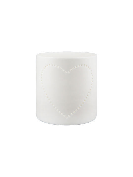 ArteLibre Tabletop Ceramic Lantern White