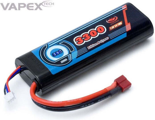 Vapex Tech Батерия Li-Po 7.4V 3300mAh 30C 2S за RC Превозно Средство 2 Бройки