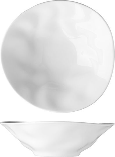 e-exoplismos Serving Bowl Round made of Porcelain with Diameter 23cm 6pcs