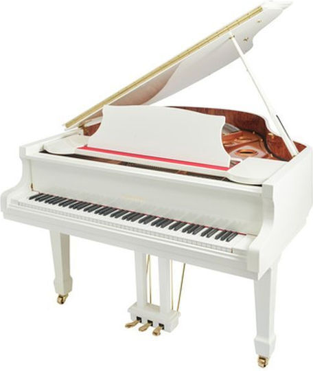Thomann Acoustic Piano with Tail GP 160 with 88 Weighted Keys Polished White