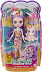 Mattel Păpușă Enchantimals Glam Party-Doll & Doll & Baby Friend-Ulia Unicorn & Pacifica pentru 3++ Ani