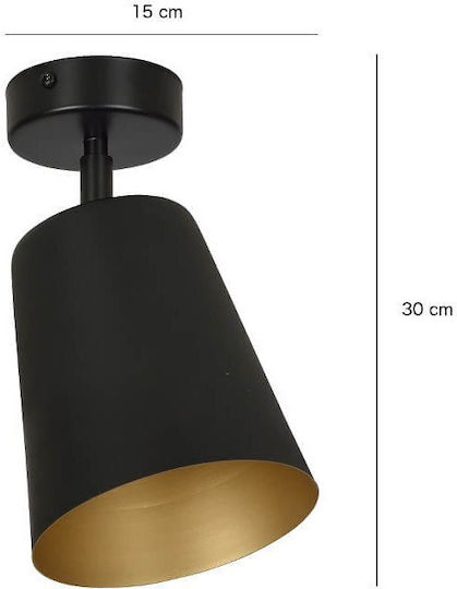 Emibig Einzel Spot mit Fassung E27 in Schwarz Farbe