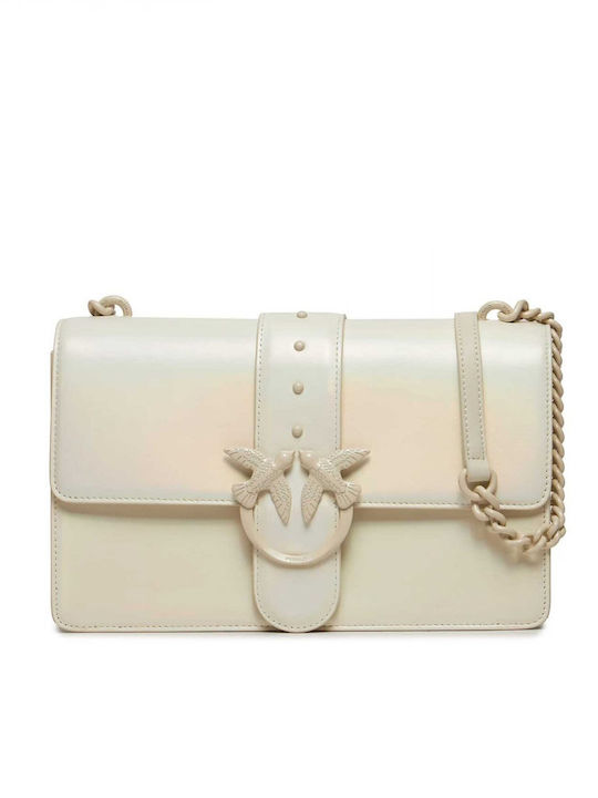 Pinko Love One Classic Leather Women's Bag Shoulder White