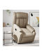 Relax Armchair with Footstool from Leatherette Beige 78x92x98cm