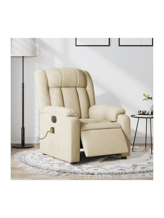 Πολυθρόνα Relax Massage με Υποπόδιο Κρεμ 78x92x...