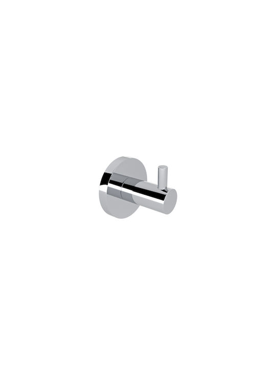 Verdi Sigma Single Wall-Mounted Bathroom Hook Silver