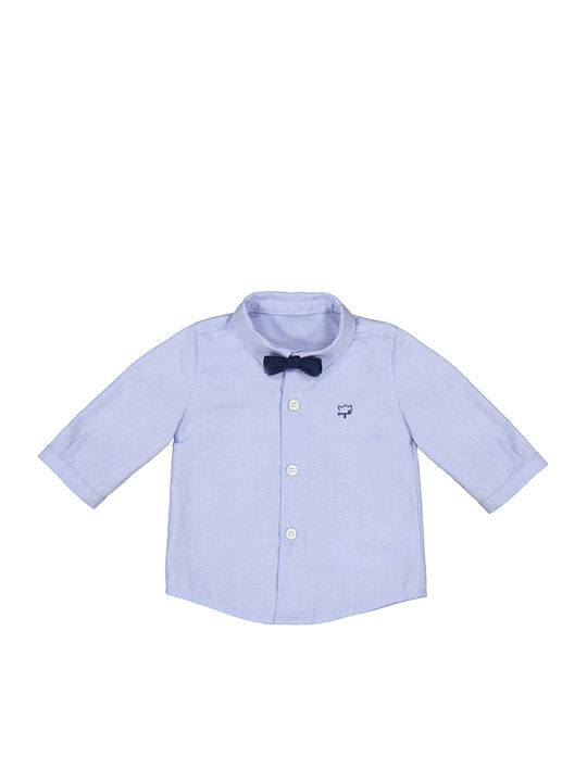 Mayoral Kids Shirt Long Sleeve Linen Light Blue