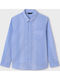 Kinder Gestreift Hemd Langarm blau