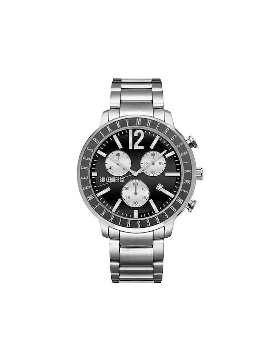 Bikkembergs Watch Chronograph Battery with Silver Metal Bracelet