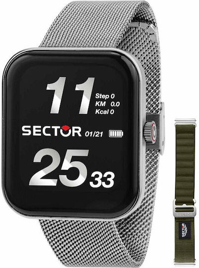 Sector S03 Pro Light Bracelet Gift Set Oțel inoxidabil Smartwatch (Argintiu)