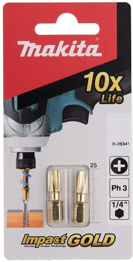 Makita Impact Set 2 Screwdriver Bits Cross