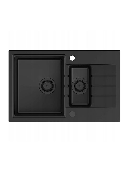 GraniteQ Drop-In Chiuvetă din Granit Sintetic L78xW50cm Gri