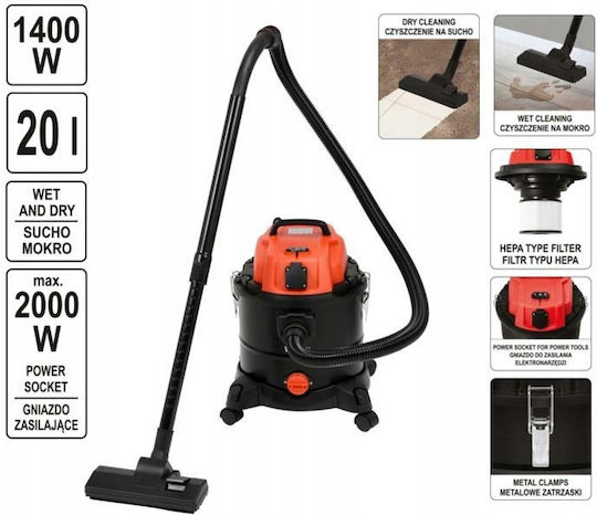 Yato Aspirator Lichide / Solide 1400W Recipient 20lt