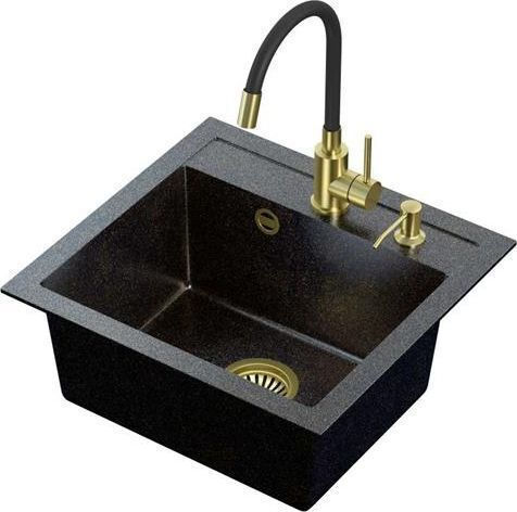 Steiner Επικαθήμενος Νιπτήρας Πορσελάνης 50x47cm Black Iridescent Gold Steiner Επικαθήμενος Νιπτήρας Πορσελάνης 50x47cm Black Iridescent Gold