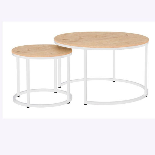 Set Zigon Rotund Din Lemn Sonoma 2 Buc M80xL80xÎ48cm