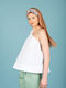 Γυναικεία Μπλούζα Βαμβακερή Off-Shoulder με έναν Ώμο Άσπρο