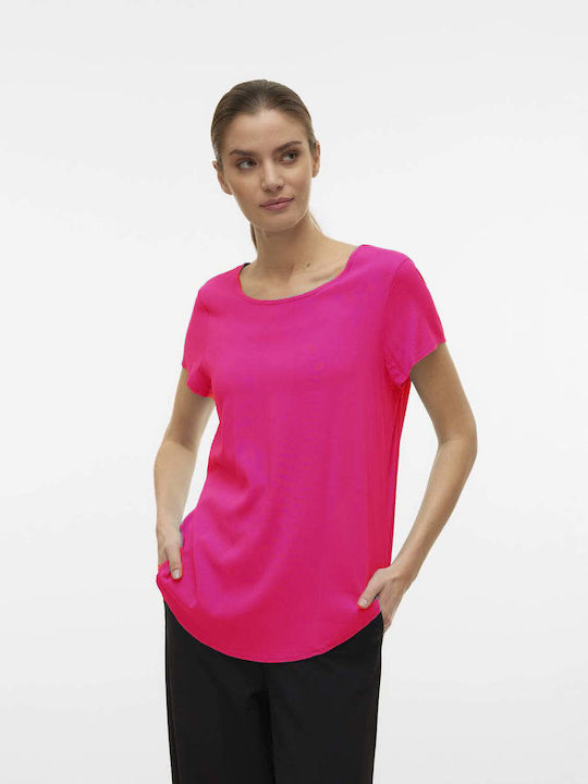 Vero Moda Women's Blouse Short Sleeve Raspberry Sorbet