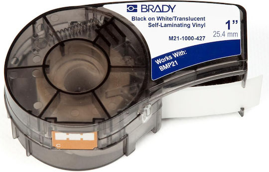 Brady Label Maker Tape 21m x 25.4mm in White Colour Compatible with Dymo Rhino/IND