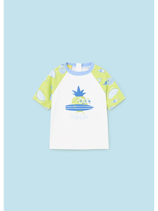 Mayoral Kids Swimwear Sunscreen (UV) Shirt White/Lahanni