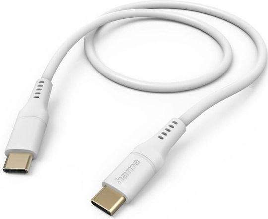 HAMA USB 2.0 Кабел USB-C Мъжки - USB-C 60W Бял 1.5м 00201577