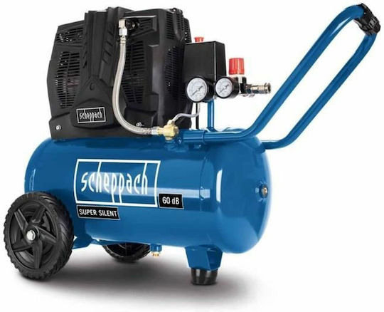 Scheppach Cu o singură fază Compresor de aer 60dB cu Rezervor de aer 24lt 5906140901