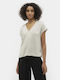 Vero Moda Γυναικείο T-shirt Light Grey