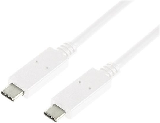 LogiLink USB 3.1 Video Cable USB-C male - USB-C 60W PD Λευκό 0.5m CU0130