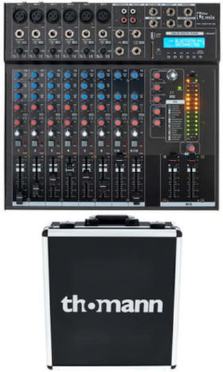 The t.mix 1202 FXMP USB Αναλογική Κονσόλα 12 Καναλιών με Phantom Power & 6 Εισόδους XLR & Bluetooth Case Bundle