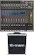 The t.mix Xmix 1402 USB Consolă Analogică 14 Canale cu Putere fantomă & 8 Intrări XLR pachet de cazuri