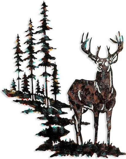 Wallity Decorative Silhouette Deer Copper Made of Metal 79x65cm
