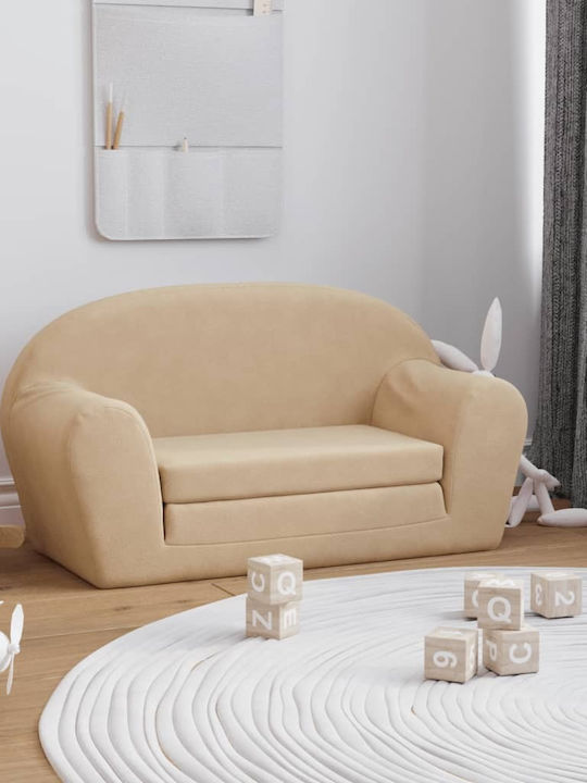 Kids Sofa with Armrests Beige 84x34x45cm