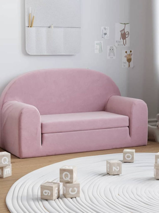 Kids Sofa with Armrests Pink 84x34x45cm