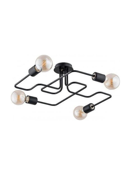 Alfa Modern Mount Ceiling Light in Black color Black