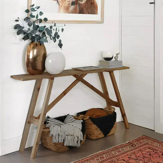 Roosevelt Solid Wood Console Table Walnut L119xW29xH80cm