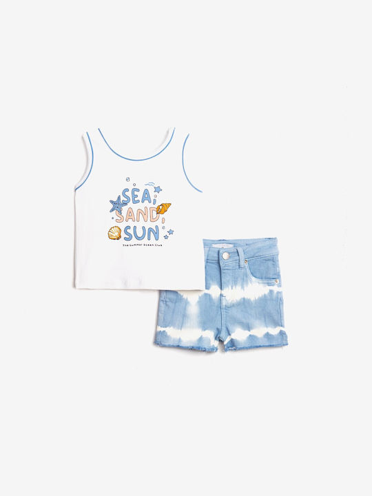 Funky Kids Clothing Set with Shorts White/Blue 2 Pieces